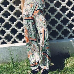 Colorful patterned flowy Zara pant